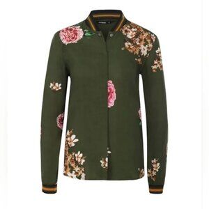 NWT Desigual Maris Blouse Floral Green Size XXL